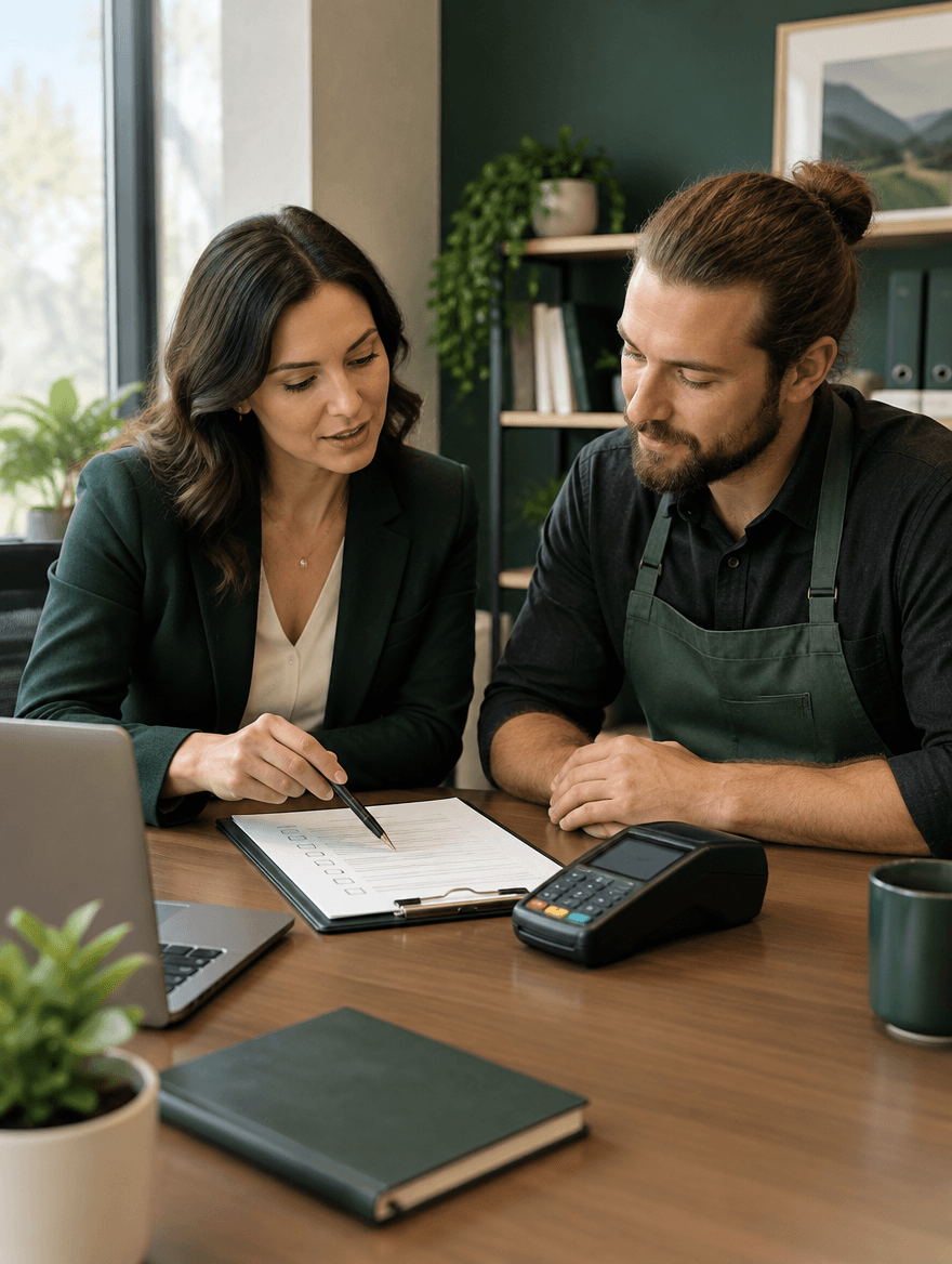 A payment specialist meeting with a licensed retail operator